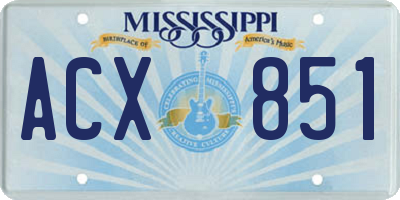 MS license plate ACX851