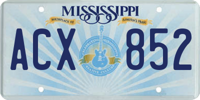 MS license plate ACX852
