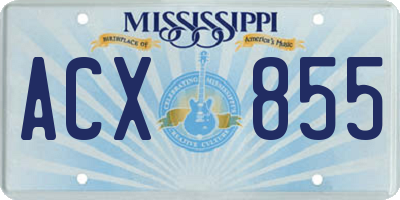 MS license plate ACX855