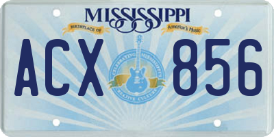 MS license plate ACX856