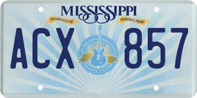 MS license plate ACX857