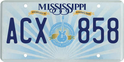 MS license plate ACX858
