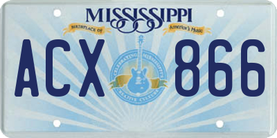 MS license plate ACX866