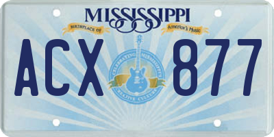 MS license plate ACX877