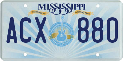MS license plate ACX880