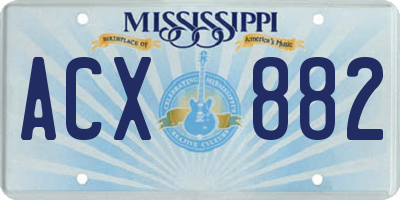 MS license plate ACX882