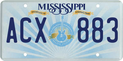 MS license plate ACX883