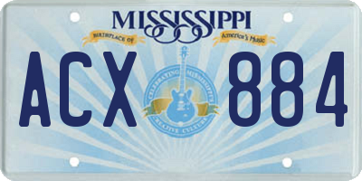 MS license plate ACX884