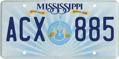 MS license plate ACX885