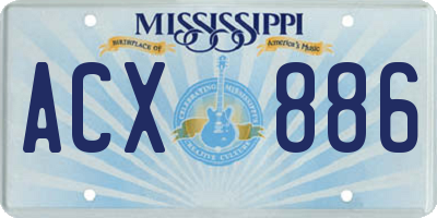 MS license plate ACX886