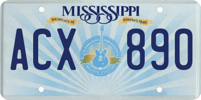 MS license plate ACX890