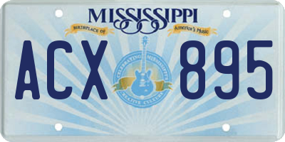 MS license plate ACX895