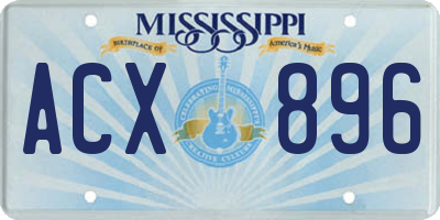 MS license plate ACX896