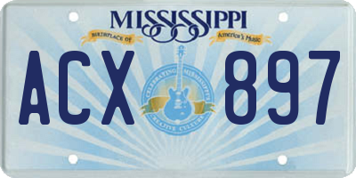 MS license plate ACX897