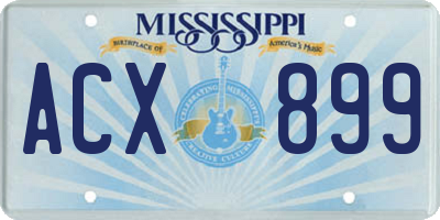 MS license plate ACX899