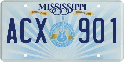 MS license plate ACX901