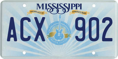 MS license plate ACX902
