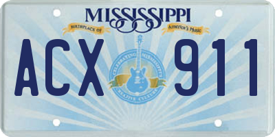 MS license plate ACX911