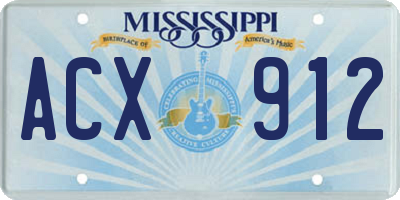 MS license plate ACX912