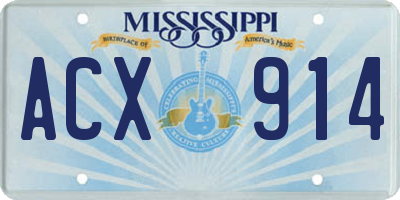 MS license plate ACX914