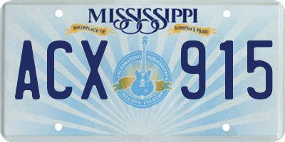 MS license plate ACX915