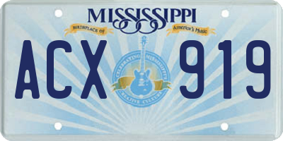 MS license plate ACX919