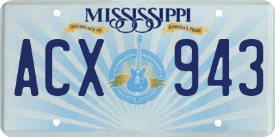 MS license plate ACX943