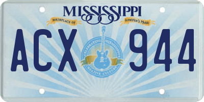 MS license plate ACX944