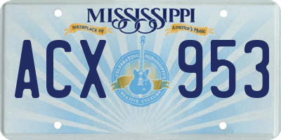 MS license plate ACX953