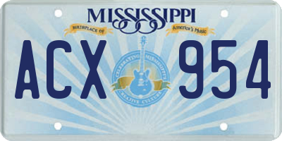 MS license plate ACX954
