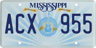 MS license plate ACX955