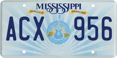 MS license plate ACX956