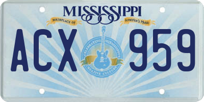 MS license plate ACX959