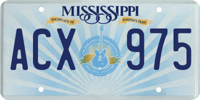 MS license plate ACX975