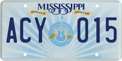 MS license plate ACY015
