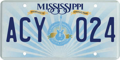 MS license plate ACY024