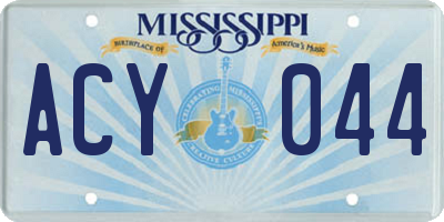 MS license plate ACY044