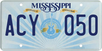 MS license plate ACY050