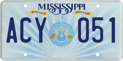 MS license plate ACY051