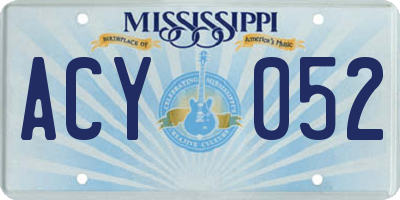 MS license plate ACY052