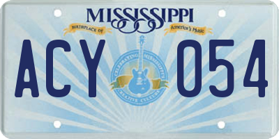MS license plate ACY054