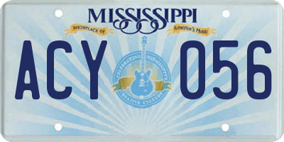 MS license plate ACY056
