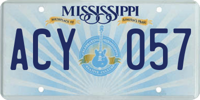 MS license plate ACY057