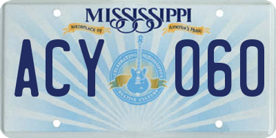 MS license plate ACY060