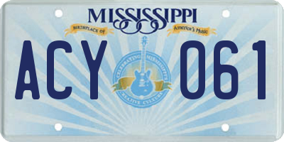 MS license plate ACY061