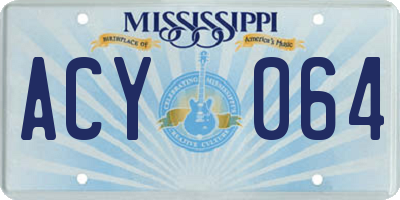 MS license plate ACY064