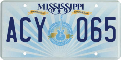 MS license plate ACY065