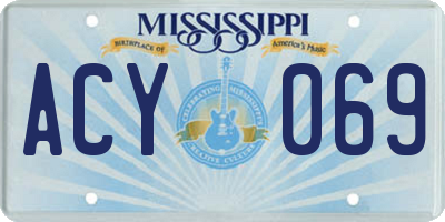 MS license plate ACY069