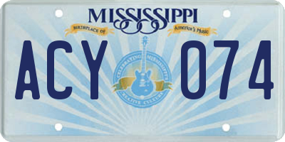 MS license plate ACY074