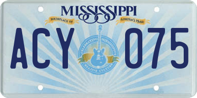 MS license plate ACY075